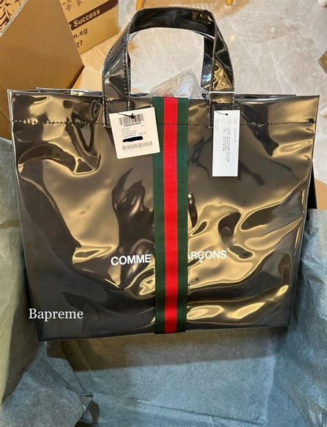 cdg x gucci tote bag|gucci shopper tote bag.